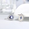 Pear Teardrop Stud Earrings for Women Sterling Silver Blue Cz Ginger Lyne Collection - 3 of 4