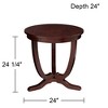 Elm Lane Nash-II Vintage Espresso Wood Round Accent Table 24" Wide Dark Brown Curving Legs for Spaces Living Room Bedroom Bedside Entryway Office Home - 4 of 4