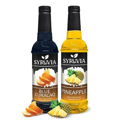 Syruvia Coffee Flavors Variety Pack: Blue Curacao & Pineapple 25.4 fl oz Syrup