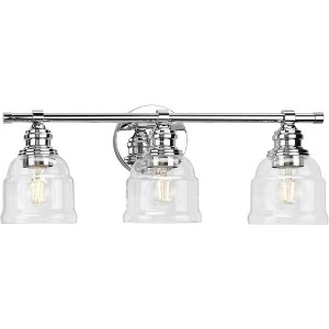 Progress Lighting Ambrose 3-Light Vanity Light, Polished Chrome, Clear Glass Shades - 1 of 1