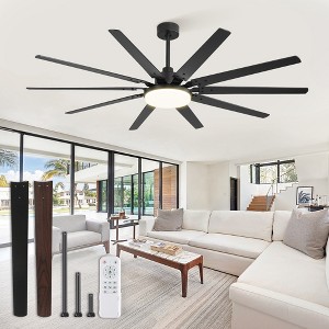 Arceso 72" Industrial Modern Ceiling Fan with LED Light and Remote for Indoor - 1 of 4