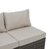 Maggift 4PCS Patio Seating Rattan Furniture Set Sectional Sofa Cushioned Garden, Tempered Glass Table, Beige, 51.1"*27.5"*25.62" - 2 of 4