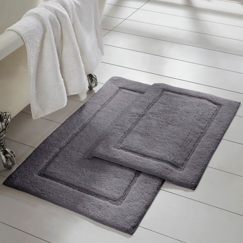 Modern Threads 2 Pack Slip Resistant Backing Bath Mat Set, Charcoal : Target
