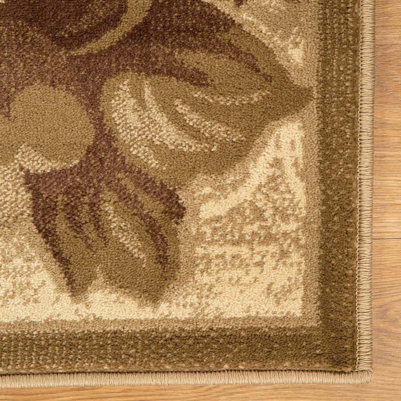 Traditional Oversized Floral Border Power-Loomed Living Room Bedroom Entryway Indoor Area Rug or Runner by Blue Nile Mills, 4 of 7