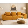 Modular 3-Seater Sofa Couch, Freely Combinable Layout Sofa with Ribbed Texture Design, Corduroy Sofa with Foam-Filled Cushion-Cuddlewood - 2 of 4