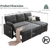 AMERLIFE Sofa Bed, L Shaped Sleeper with Storage Chaise, Convertible Pull Out Couch for Living Room - 2 of 4