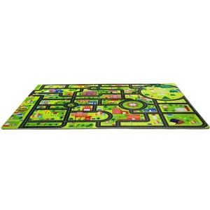 Road Rug for Kids Play Mat, City Traffic Road Map Area Rug, Soft Non Slip Fun Carpet for Kids Toddler Bedroom Playroom Classroom Educational Rug - 1 of 4