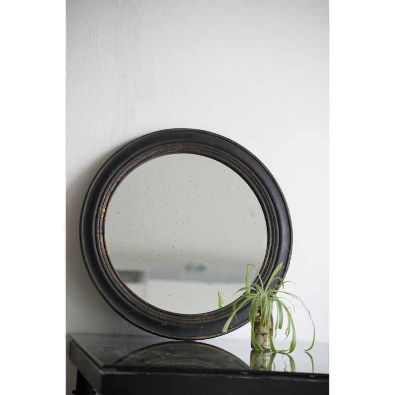 23.5&#34; Round Mirror Distressed Antique Black - A&#38;B Home, 3 of 6