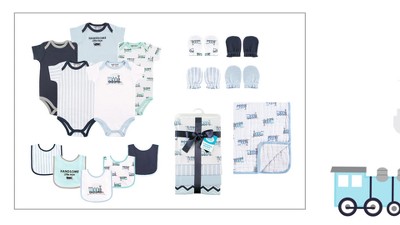 Baby Blue Whale Hooded Towel Set with Cotton Washcloths