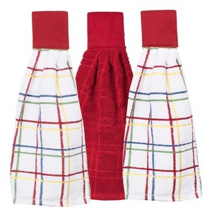 John Ritzenthaler Co. Ritz 3-Pack Solid and Multi Check Tie Towel Set - 1 of 4