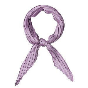 Allegra K Women's Solid Color Bandana Pleated Rhombus Head Scarf Wraps Scarves Neckerchief 1 Pc - 1 of 4