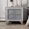 Nightstand, Side Tables Bedroom With 2 Drawers, Metal Legs, Mid Century Velvet Bedside Table, Fully Assembled Except Legs And Handles - 2 of 4