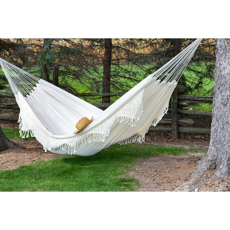 Vivere Brazilian Style Double Deluxe Hammock - Natural Color, 3 of 5