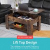 FDW Lift Top Coffee Table with Hidden Compartment and Storage Shelf Wooden Lift Tabletop for Home Living Room Reception Room Office,39.4",Brown - 4 of 4