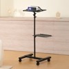 VEVOR Projector Stand with Wheels, Projector Floor Stand Adjustable Height from 22.8 to 57.3 in, Projector Mount with 2 Trays, Black - 2 of 4