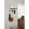 Key Holder for Wall Decorative with Shelf and Hooks, Wood Round Wall Mount with Holder,  Entryway Key Rack Hanger, Brow - 3 of 4