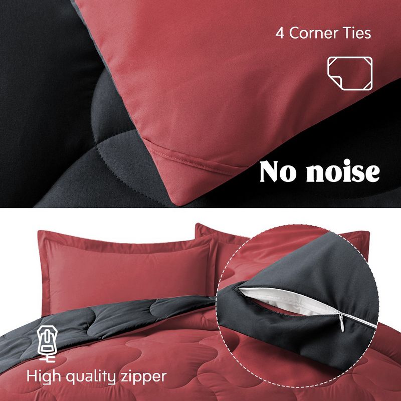 Peace Nest Lightweight Reversible Microfiber Down Alternative Comforter Set, 5 of 7