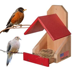 JCS Wildlife Cedar Robin Roost Birdhouse with Recycled Poly Lumber Roof - 1 of 4
