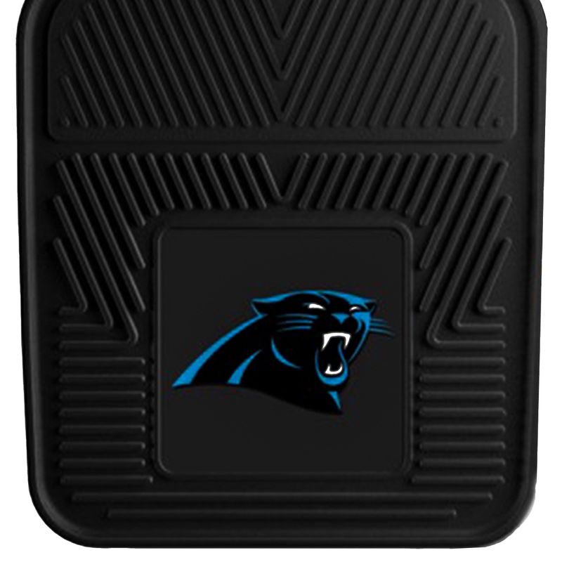 Fanmats 27 x 17 Inch Universal Fit All Weather Protection Vinyl Front Row Floor Mat 2 Piece Set for Cars, Trucks, and SUVs, NFL Carolina Panthers, 3 of 7