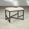 Cheung's Trion Abstract Black Bench with White Boucle Upholstery - 3 of 4