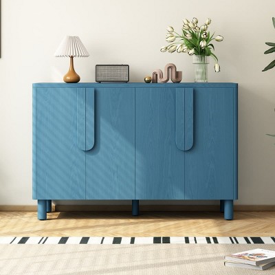 Functional 4-Door Decorative Storage Cabinet with  Adjustable Shelves, Ideal for Dining Rooms Kitchens And Living Rooms -Masion boucle