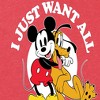 Women's - Disney - Mickey Mouse and Pluto I Just Want All The Dogs Short Sleeve Graphic T-Shirt - 2 of 4