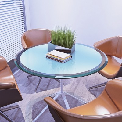 Bencmate Coffee Tables Round Glass Table Top For Living Room, Office, Tabletop Only, anti-impact and anti-scratch, clear, :28"*28"*0.47"