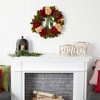 Nearly Natural 24” Peony, Dahlia and Hydrangea Artificial Wreath - 4 of 4