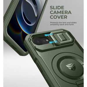Dexnor for iPhone 16e Case, [2 Front Frame] [Built-in Magnetic Slide Camera Cover & Kickstand] - 1 of 3