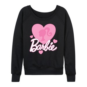 Women's - Barbie -  Lightweight French Terry Wide Neck Long Sleeve Shirt - 1 of 4