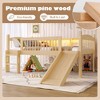 Okak Twin Size Solid Wood Low Loft Bed with Storage Shelves & LED Lights,Full-length Guardrails Bed Frame for Bedroom,Kids Room - 4 of 4