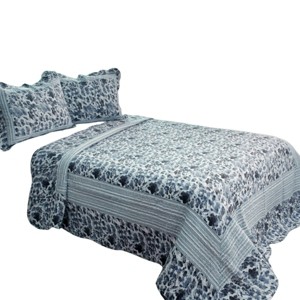 Slickblue Full/Queen Cotton Vermicelli Quilted Quilt Set with Abstract Print and 2 Pillow Shams - 1 of 4