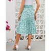 Coolmee Womens High Elastic Waist Maternity Skirt Summer Casual Floral Pleated Swing A Line Flowy Midi Skirts with Pockets - 4 of 4