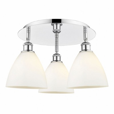 Bristol Glass - 3 Light Flush Mount In Industrial Style-10 Inches Tall and 19.25 Inches Wide