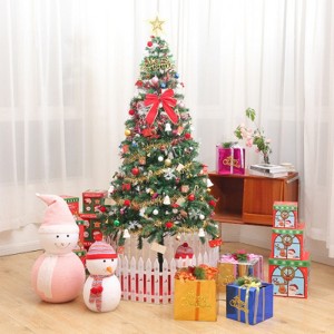 Maggift Artificial Plant 5ft Artificial Christmas Tree Including 109 Pendant Tree Skirts and Guardrails, Pink, 25.98"*2.98"*59.06" - 1 of 4