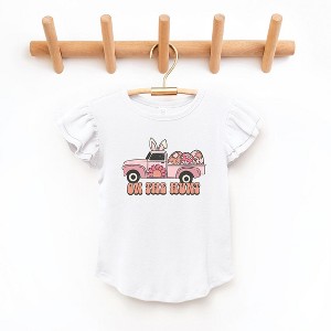 The Juniper Shop On The Hunt Truck Pink Toddler Flutter Sleeve Tee - 1 of 2