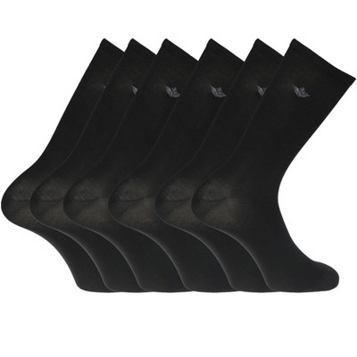Dockers Men's Socks & Hosiery -  6-Pack Flat Knit Athletic and Dress Crew Socks for Men, Black