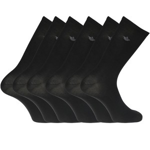 Dockers Men's Socks & Hosiery -  6-Pack Flat Knit Athletic and Dress Crew Socks for Men, Black - 1 of 4