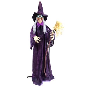 Northlight LED Lighted and Animated Witch Halloween Decoration - 5.5' - 1 of 4