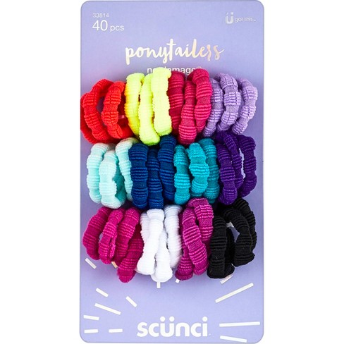 Scunci No-Damage Elastic Stretch Knotted Ponytail Holder Hair Ties