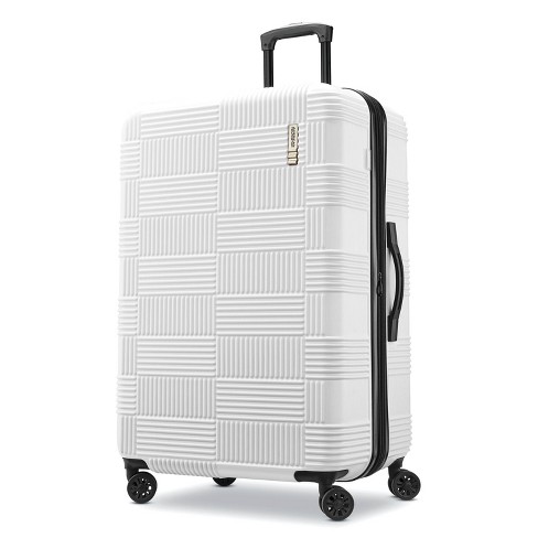 American Tourister Nxt Hardside Large Checked Spinner Suitcase White Target