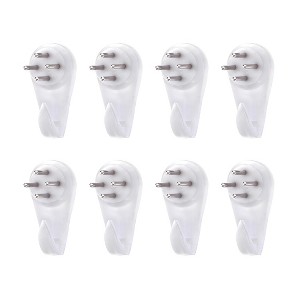 Unique Bargains ABS Non-mark Hook Picture Photo Frame Hangers White 1.18"x0.59"x0.43" 50 Pcs - 1 of 3