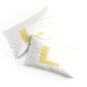 Deny Designs King April Lane Art Block Yellow Monogram L Microfiber Printed Pillow Sham - 1 of 3