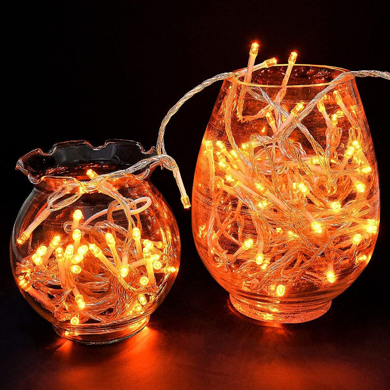 Joiedomi 100 Orange LED Clear Wire String Lights, 8 Modes, 4 of 5