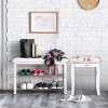 Costway Vanity Wood Dressing Stool Padded Chair Makeup Cushion White Backless - 3 of 4