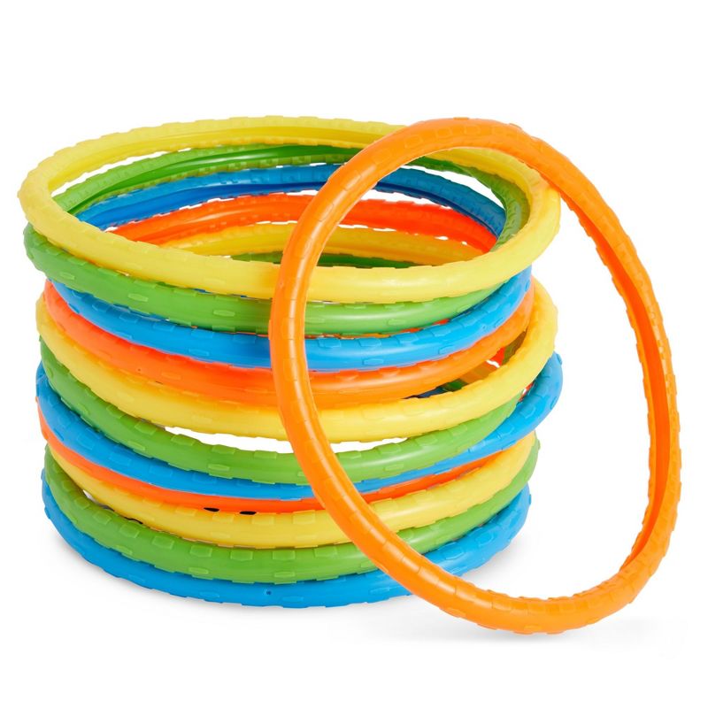 Blue Panda 12 Pack Pool Diving Rings for Kids' Birthday Party, Summer Outdoor Essentials, Multicolored, 6 in, 5 of 9