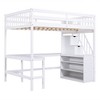 NicBex Full Size Bunk Bed with "L" Shape Desk Loft Bed Bed Frame with Storage Racks, Stairs and Guardrails, No Box Spring Required - 3 of 4