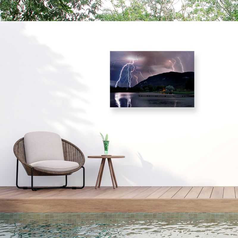 Mike Jones Photo Lightning Campground Outdoor Canvas Art, 1 of 8