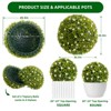 Artificial  Topiary Ball, Decorative Artificial Boxwood Balls with Flowers, Indoor Outdoor Faux Greenery for Fake Plants for Home Decor - 2 of 4