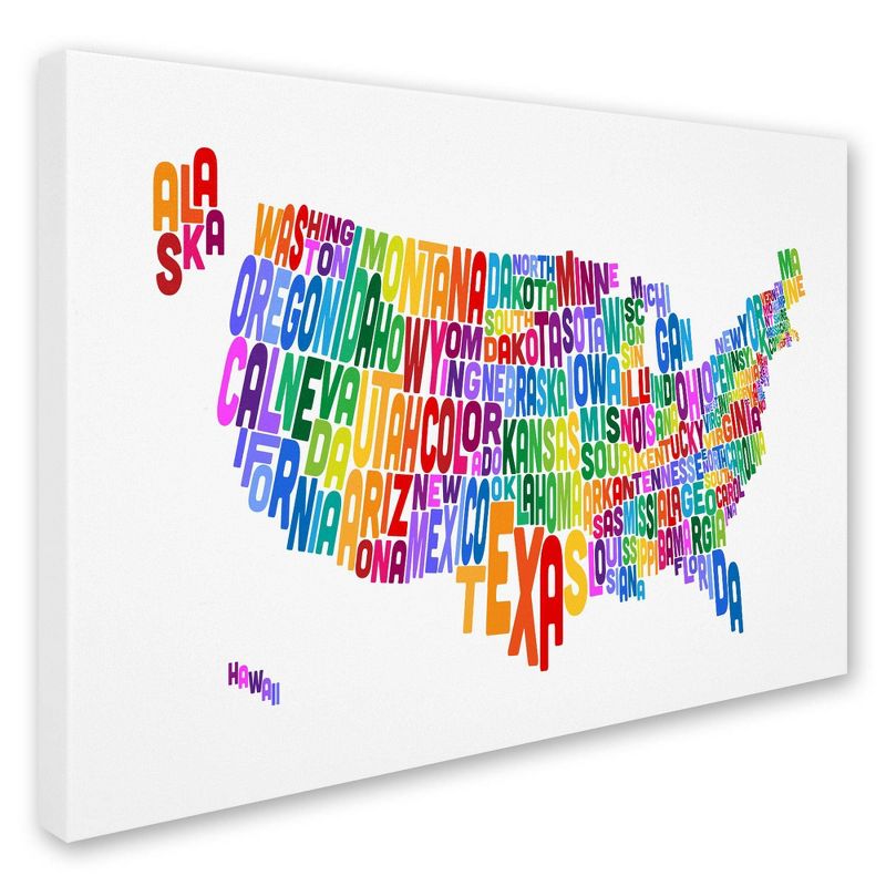 22&#34; x 32&#34; USA States Text Map 3 by Michael Tompsett - Trademark Fine Art, 3 of 6